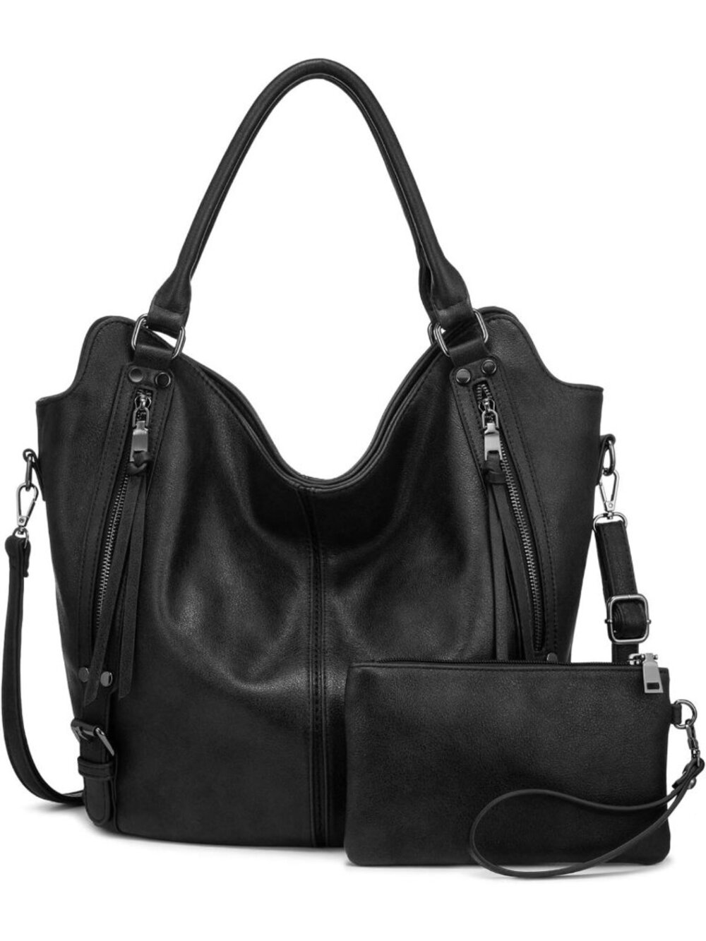 Stylish PU Leather Tote Bag for Women - Large Hobo Shoulder Purse with